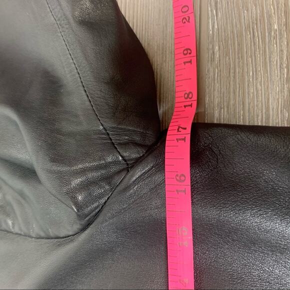 Tory Burch leather moto style jacket black sz 4 - Picture 5 of 9